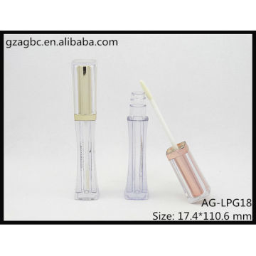 Forme spéciale transparente & vide Lip Gloss Tube AG-LPG18, AGPM emballage cosmétique, couleurs/Logo personnalisé